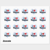 Sticker Rond J'aime les gaufres (Feuille)