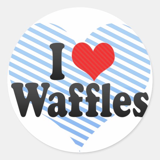 Sticker Rond J'aime les gaufres (Devant)