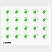 Sticker Rond J'aime les grenouilles (Feuille)