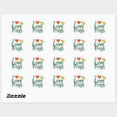 Sticker Rond J'aime les grenouilles (Feuille)
