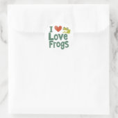 Sticker Rond J'aime les grenouilles (Sac)