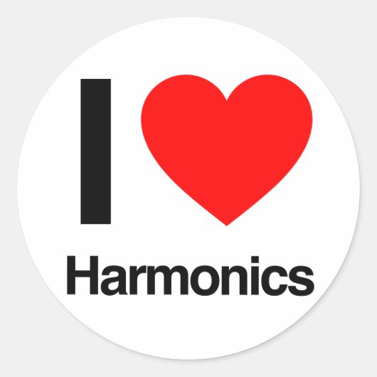 Sticker Rond j'aime les harmoniques (Devant)