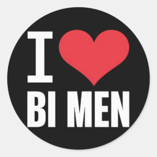 Sticker Rond J'aime les hommes bisexuels Bi Fierté Bisexuelle F