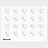 Sticker Rond J'aime les libellules en bleu et vert (Feuille)