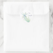 Sticker Rond J'aime les libellules en bleu et vert (Sac)