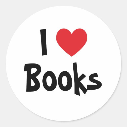 Sticker Rond J'aime les livres (Devant)