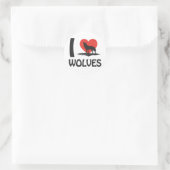Sticker Rond J'aime les loups (Sac)