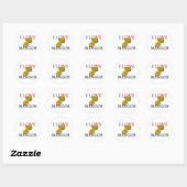 Sticker Rond J'aime les mangues (Feuille)