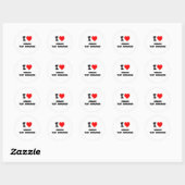 Sticker Rond J'aime les mannequins d'essai de crash (Feuille)
