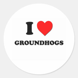 Sticker Rond J'aime les marmottes