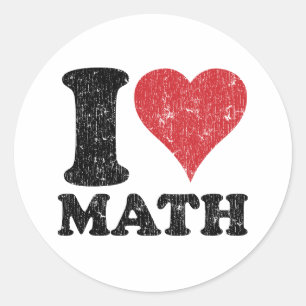 Sticker Rond J'aime les maths