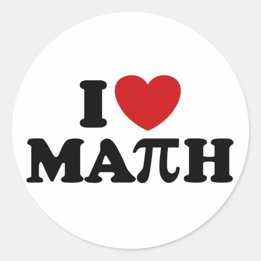 Sticker Rond J'aime les maths (Devant)