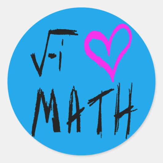 Sticker Rond J'aime les maths (Devant)