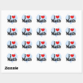 Sticker Rond J'aime les maths (Feuille)