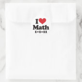 Sticker Rond J'Aime Les Maths ! (Sac)