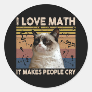 Sticker Rond J'Aime Les Maths Ça Fait Pleurer Les Gens Amoureux