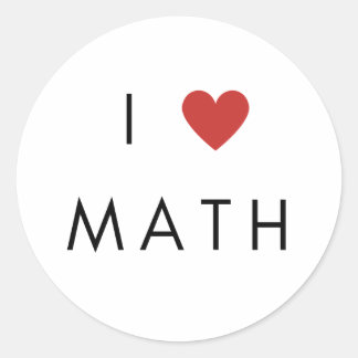 Sticker Rond J'aime les maths cardiaques