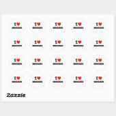 Sticker Rond J'aime les mendiants (Feuille)