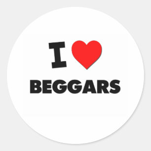 Sticker Rond J'aime les mendiants