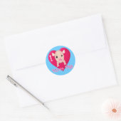Sticker Rond J'Aime Les Micro Cochons (Enveloppe)