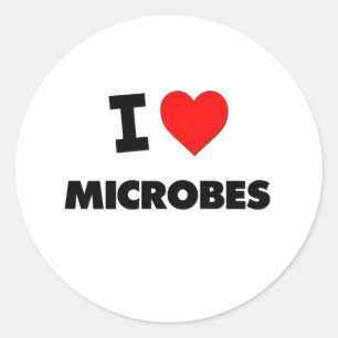 Sticker Rond J'aime les microbes