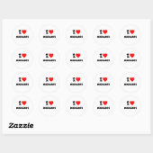Sticker Rond J'aime les migrants (Feuille)