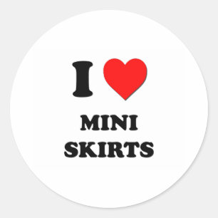 Sticker Rond J'aime les mini-jupes