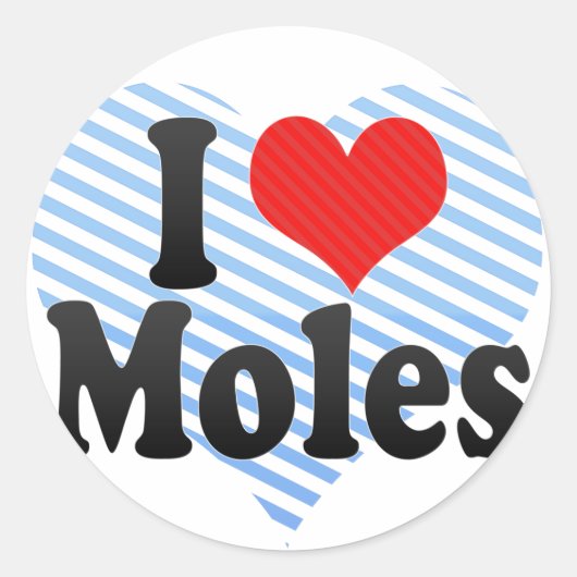 Sticker Rond J'Aime Les Moles (Devant)