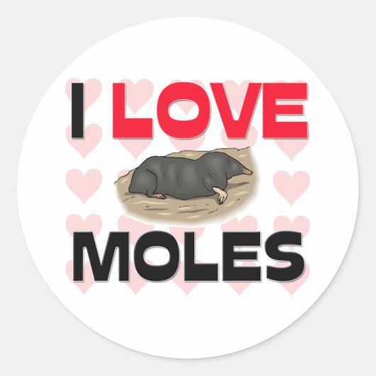 Sticker Rond J'Aime Les Moles (Devant)