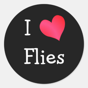Sticker Rond J'aime les mouches