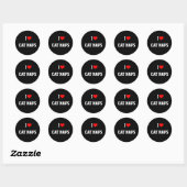 STICKER ROND J'AIME LES NAPS CAT (Feuille)