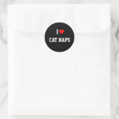 STICKER ROND J'AIME LES NAPS CAT (Sac)