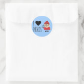 Sticker Rond J'Aime Les Nerds (Sac)