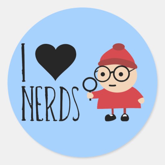 Sticker Rond J'Aime Les Nerds (Devant)
