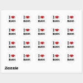 Sticker Rond J'aime les nerfs (Feuille)