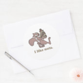 Sticker Rond J'aime les noix (Enveloppe)