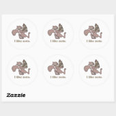 Sticker Rond J'aime les noix (Feuille)