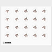 Sticker Rond J'aime les noix (Feuille)