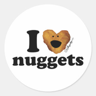 Sticker Rond J'aime les nuggets