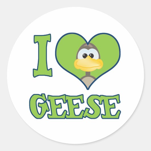 Sticker Rond J'aime les oies (Devant)