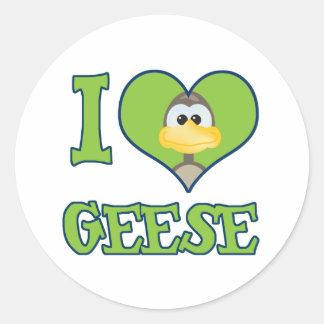 Sticker Rond J'aime les oies