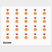 Sticker Rond J'aime les oranges (Feuille)