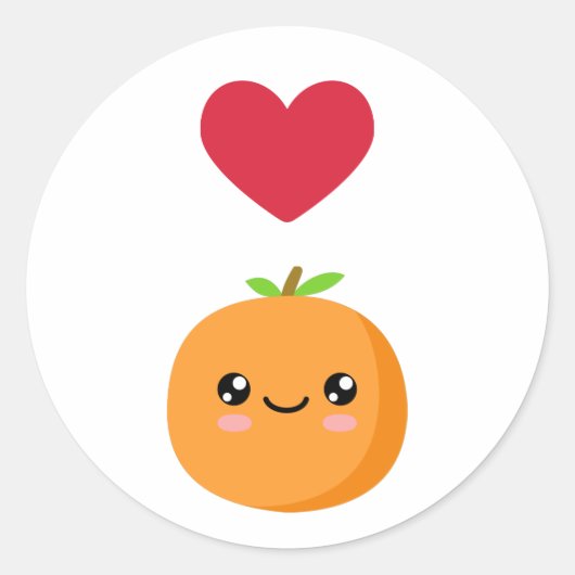 Sticker Rond J'aime les oranges (Devant)