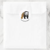 Sticker Rond J'aime les ours grizzlis - Guerrier de la faune -  (Sac)