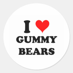 Sticker Rond J'Aime Les Ours Gummy
