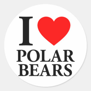 Sticker Rond J'Aime Les Ours Polaires
