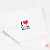 Sticker Rond J'Aime Les Ours Polaires (Enveloppe)