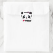 Sticker Rond J'aime les pandas (Sac)
