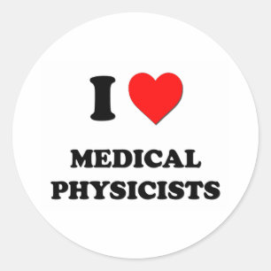 Sticker Rond J'aime les physiciens Médicale