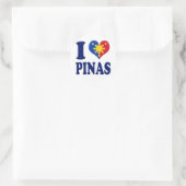 Sticker Rond J'aime les Pinas (Sac)